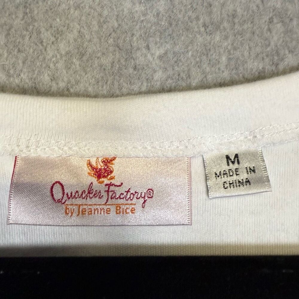 Vintage Quacker Factory Jeanne Bice Women’s M White Floral Embroidered Cardigan - Picture 4 of 7